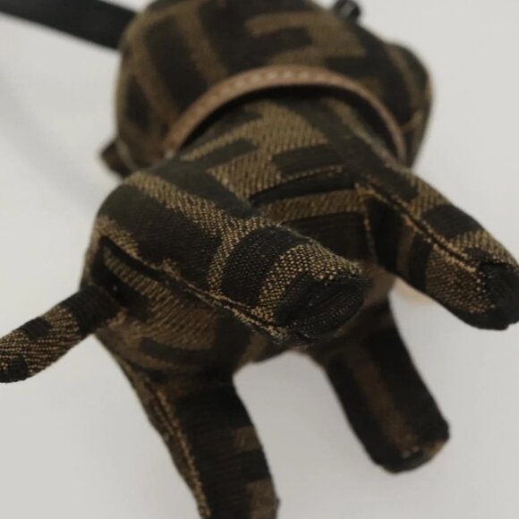 FENDI Zucca Canvas Charm Black Brown Auth ac3769 - Picture 8 of 16